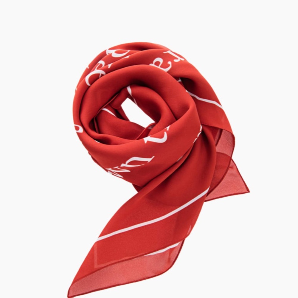 [SOLD] SILK STATEMEMT SCARF - Paprika color
